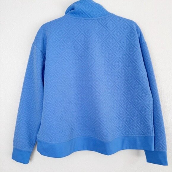 Tommy Bahama everyday active blue quilted mock neck pullover sweatshirt L - Picture 8 of 12